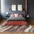 thumbnail image 4 of Luxe Weavers Geometric Abstract Red 2x7 Art Deco Marble Swirl Area Rug, 4 of 10