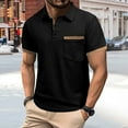 thumbnail image 2 of RMGVDSD Mens Polo Shirt Soft Tops Men's Summer Color Matching Pocket Polo Shirt Summer Casual Sports Collared Golf Shirts Active Mens Polo Shirts, 2 of 8