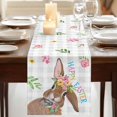 thumbnail image 3 of Table Runners 90 Inches Long Dress Scarves, Bunny Easter Farmhouse Coffee/Dining/Kitchen Table Runner for Living Room, Rabbit Grey Plaid Farmhouse Floral 13x90 Inch, 3 of 9