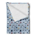thumbnail image 2 of Sailing Soft Flannel Fleece Throw Blanket, Rhythmic Marine Sailboats Race Open Sea Swelling Illustration, Cozy Plush for Indoor and Outdoor Use, 50" x 60", Multicolor, by Ambesonne, 2 of 5