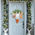 thumbnail image 4 of JHEHF Easter Carrot Shape Wreath 17.7inch Front Door Cute Rabbit Garland Farmhouse Hanging Ornament for Party Decoration Home Garden Wall Window Decor, 4 of 8