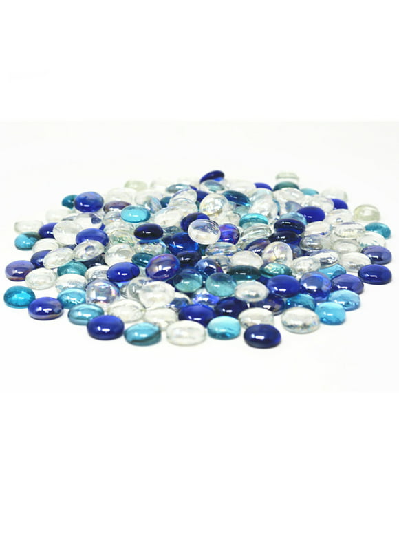 500 Pcs Mixed Color Glass Gems, Pebbles, Mosaic Tiles, Marbles Vase Filler (5LB)