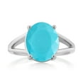 thumbnail image 2 of Gem Stone King 925 Sterling Silver Green Turquoise Ring for Women (3.00 Cttw, Gemstone Birthstone, Oval 12X10MM, Available in Size 5,6,7,8,9), 2 of 5