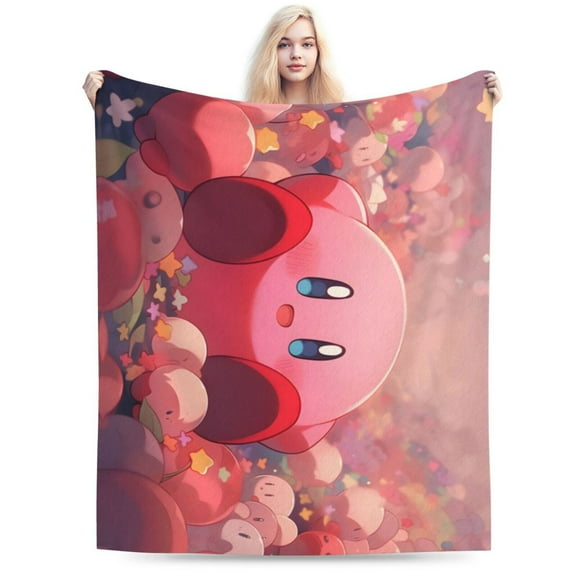 Game Kirby Blankets Lightweight Soft Flannel Throw Blanket Decoration Blanket All Seasons 50x40