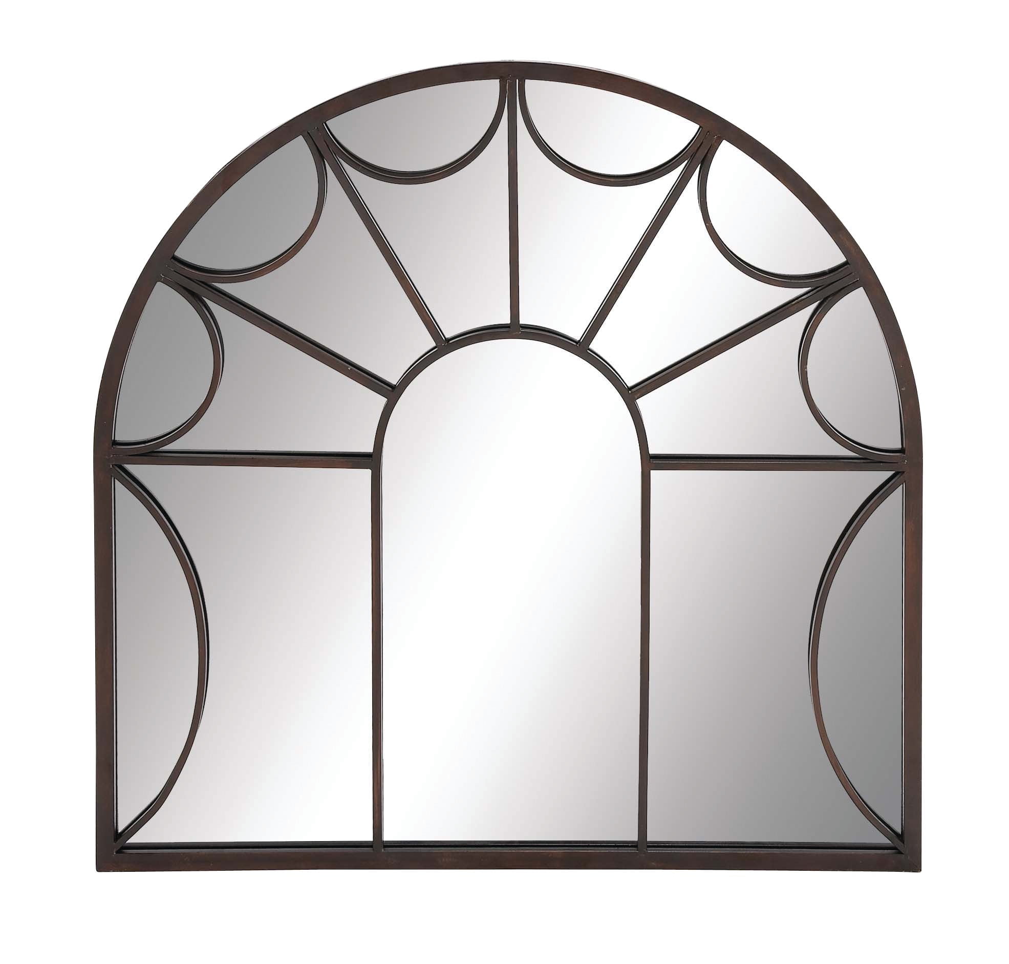 DecMode 35"W, 35"H Arch Wall Mirror, Black