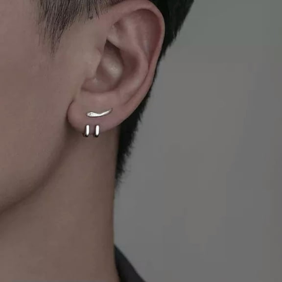 HOOUN New Punk Earring For Men Detachable Dual Purpose Stud Earrings Prong Ear Cha-yy-Left