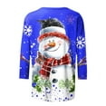 thumbnail image 5 of Bcresic Women's Christmas Snowman Tops Womens Crewneck 3/4 Sleeve Tshrit Cute Xmas Tree Snowflake Graphic Shirts Trendy Festival Printed Tunic Top Fall Basic Tee Casual Blouses,Blue,X-Large, 5 of 6