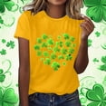 thumbnail image 2 of Womens St Patricks Day Tees Festival Printed Graphic Short Sleeve Crew Neck Casual Summer Tshirts Tops (XL, Yellow), 2 of 5