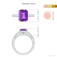 thumbnail image 4 of ANGARA Natural Emerald Cut 2.9 ct Amethyst Ring with Milgrain in 925 Sterling Silver for Women (Size-10x8mm) | February Birthstone, Anniversary, Jewelry Gift for Women | Natural Amethyst Ring, 4 of 9