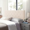 thumbnail image 2 of Noble House Jedidiah Contemporary Upholstered Queen/Full Headboard, Beige, Black, 2 of 9