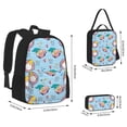 thumbnail image 2 of Pofeuu Gnome Pool Party Print Backpack Travel Backpacks With Lunch Bag Pencil Bag Set 3 pcs Set Cartoon Backpack, 2 of 7