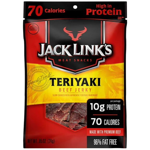 Jack Links Teriyaki Beef Jerky, 0.85 Ounce -- 48 per case.