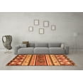 thumbnail image 3 of Ahgly Company Indoor Rectangle Oriental Orange Modern Area Rugs, 2' x 4', 3 of 4