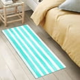thumbnail image 4 of Aqua Stripes 39x20" Bath Mat Carpet, Absorbent and Non-Slip for Kitchen or Bathroom, Quick-Drying, 4 of 8