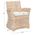 thumbnail image 6 of SAFAVIEH Cabana Rattan Arm Chairs, White Wash/White Cushion (28 in. W x 24.4 in. D x 33.1 in. H), 6 of 12