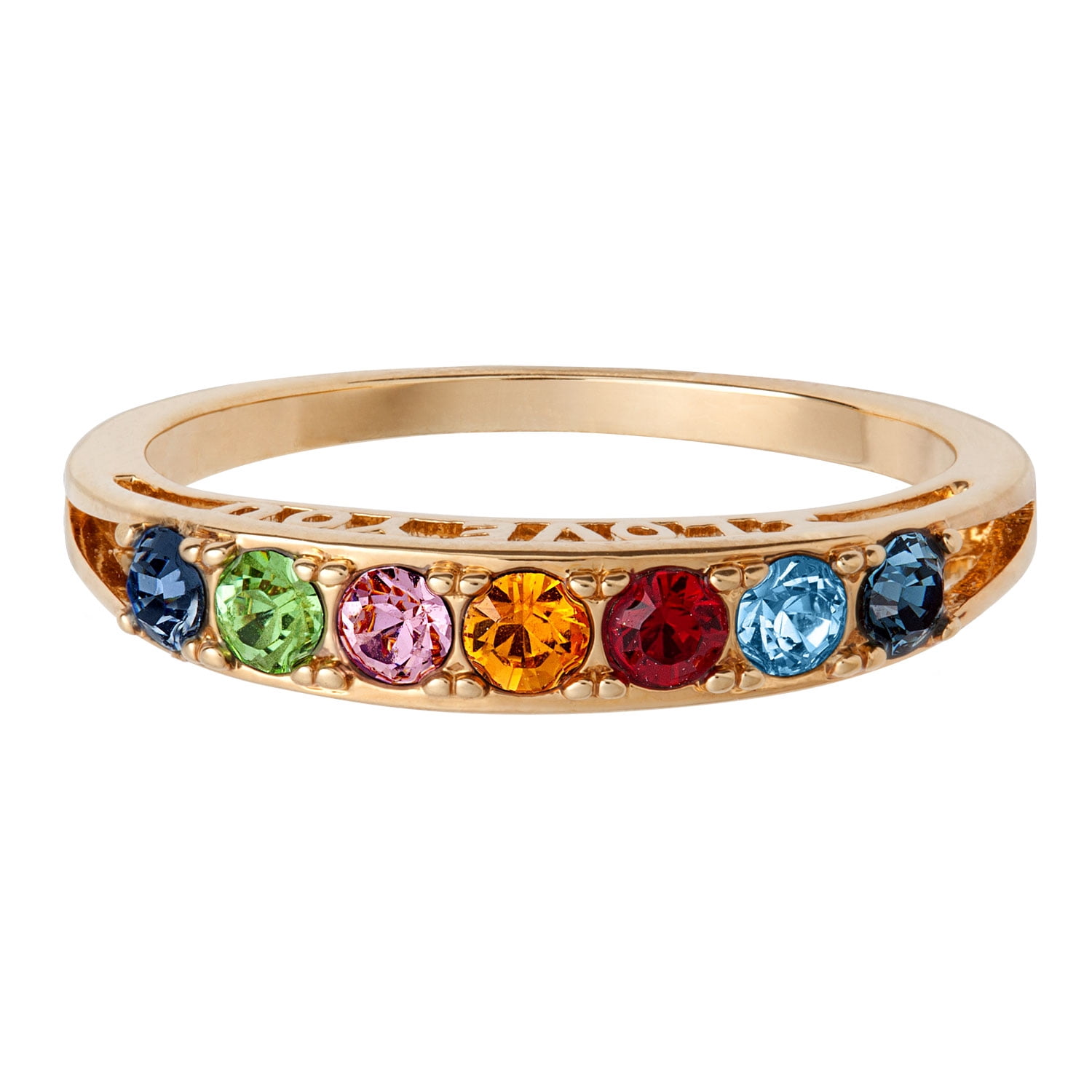 Personalized Planet Women's Birthstone I Love You Family Ring with 2 Free Gifts
