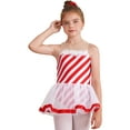 thumbnail image 4 of iEFiEL Girls Candy Cane Christmas Costume Fuzzy Stripes Ballet Dance Figure Ice Skating Tutu Leotard Dress Red 6, 4 of 7