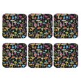 thumbnail image 2 of Disketp Bright Mushrooms Funny Coasters,6 Pcs Leather Coasters With Holder, Perfect Housewarming Hostess Gifts,Protect Furniture From Water Marks Scratch And Damage, 2 of 9