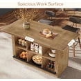 thumbnail image 4 of Tribesigns Kitchen Island with Storage, Counter Height Kitchen Island Table with 6 Open Cubbies for Dining Room, Brown, 4 of 7