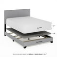 thumbnail image 3 of Furinno Pessac Fabric Upholstered Bed Frame with Wooden Slat Support, Full, Glacier, 3 of 6