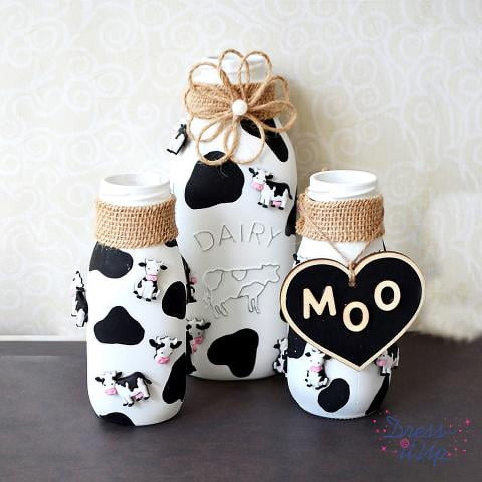 (3 pack) Dress It Up Buttons, "Mooove It!", Cow Craft & Sewing Fastener Buttons, Multi Color, 5 Pcs.