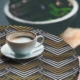 thumbnail image 3 of Ambesonne Geometric Fitted Round Tablecloth, Retro Motif of Lines Art, 36"- 40" Diameter, Dark Mustard Grey, 3 of 5