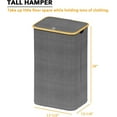 thumbnail image 3 of SpaceAid 110L Laundry Hamper with Lid, Large Tall Clothes Basket Bin, Grey, 3 of 6