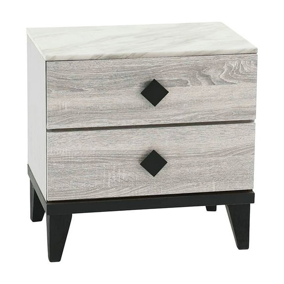 2 Drawer Nightstand In Cream Finish For Bedroom Convenience 2 Decor