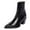 Black, variant on FSJ Women Classic Pointed Closed Toe Ankle Booties Stacked Chunky Mid Heel Side Zipper Short Boots Stylish Office Dress Shoes Size 8 Black
