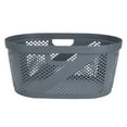 thumbnail image 5 of Mind Reader 40L Laundry Basket, Clothes Hamper, Lid, Wicker Design, Plastic, 23"L x 14.5"W x 10.5"H, Gray, 5 of 8