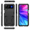 thumbnail image 6 of Dteck Samsung Galaxy Flip4 Case, Galaxy Z Flip3 5G Case with Stand, Metal Bumper Silicone Case Hybrid Military Shockproof Heavy Duty Rugged case for Samsung Z Flip3/Flip4, Black, 6 of 8