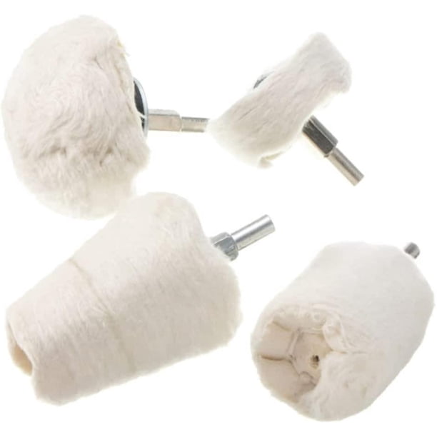 Abrasivos Rueda de pulido 4 piezas Blanco Rueda de pulido Kit de fregona Columna cónica Herramienta de pulido en forma de rueda de hongo