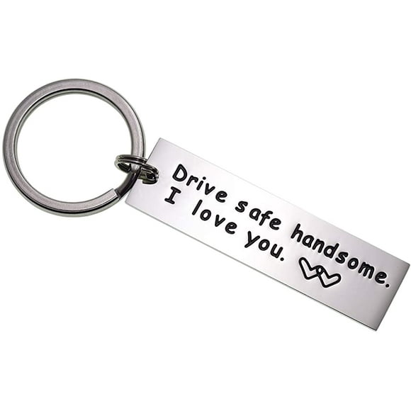 Drive Safe Keychain Handsome I Love You Trucker Husband Gift for Husband Dad Gift Valentines Day Stocking Stuffer