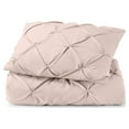 thumbnail image 6 of Nestl 2 Piece Pinch Pleated Pintuck Duvet Cover Set with Shams, Soft Microfiber,Button Closure Bedding Set, Twin - Blush, 6 of 9