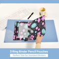 thumbnail image 5 of Pink and Blue Floral Design 9.8x7.1in Water Resistant Binder Pouch, 3-Ring Compatible, Transparent Front, 5 of 6