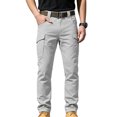 thumbnail image 4 of Pants for Men, Men's Casual Cargo Pants Straight Leg Stretch Pants Fashion Joggers Hiking Travel Trousers with Pockets Gray L, 4 of 8