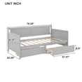 thumbnail image 2 of Harper & Bright Designs Twin Size Daybed with Two Storage Drawers, Wood Platform Bed with Storage for Bedroom, Grey, 2 of 10