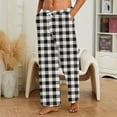 thumbnail image 2 of Nestiefly Men's Soft Brushed Flannel Pajama Pants - Winter Warm Plaid Sleepwear, Cozy Lounge Pants with Pockets & Button Fly for Men Gray M, 2 of 8
