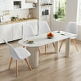 thumbnail image 2 of CONCETTA Set of 4 Dining Chairs with Padded Seats & Wooden Legs for Kitchen or Living Room, White, 2 of 6