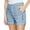 03#* Light Blue, variant on Difdany Bermuda Shorts For Women Cargo Shorts Knee Length 6 Pockets Elastic Waist Long Shorts For Summer Casual