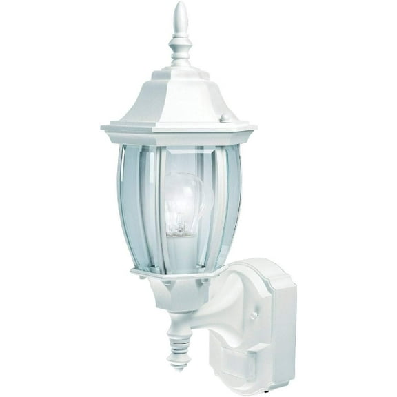 Heath Zenith Alexandria Lantern HZ-4192-WH - Weather Resistant Electric Wall Mount Light — Residential Use, Standard Application