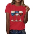 thumbnail image 2 of American Flag Shirts Women 4th of July Crewneck Short Sleeve Patriotic T-Shirt Memorial Day Graphic Tee Independence Day Tops, 2 of 6