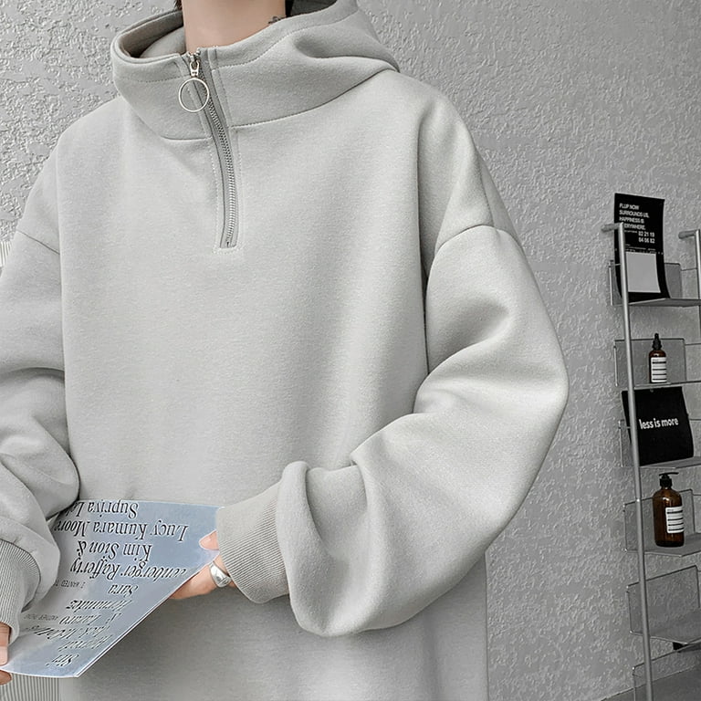 Turtleneck Hoodie Zipper Pullovers Streetwear Hip Hop Hooded