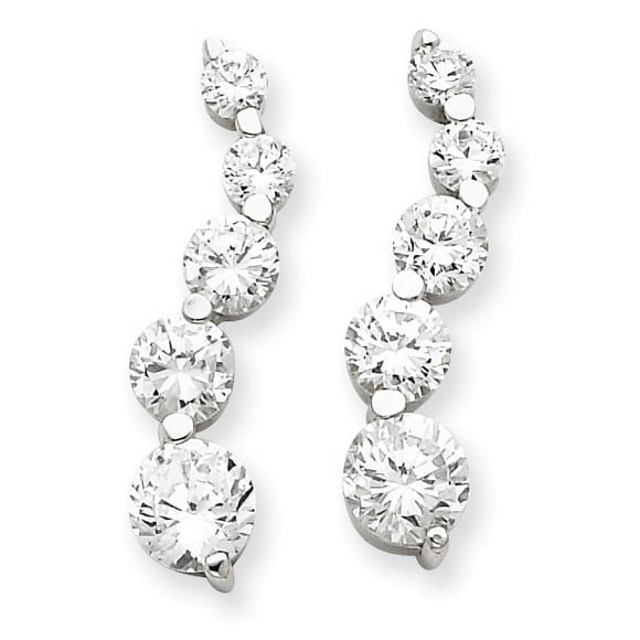 Sterling Silver CZ Journey Earrings QE4316