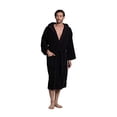 thumbnail image 2 of Turkuoise Men's Turkish Terry Cloth Robe, Thick Hooded Bathrobe Black, Large, 2 of 4