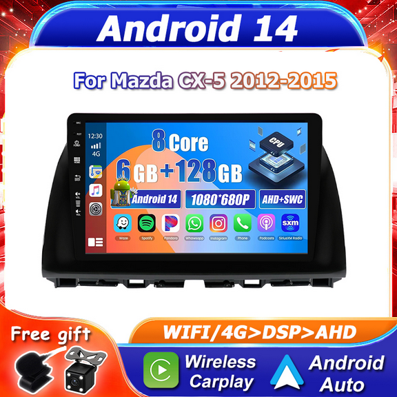 Car Stereo Radio For Mazda CX-5 2013-2016 Android 14 6G RAM 128GROM Carplay Android Auto