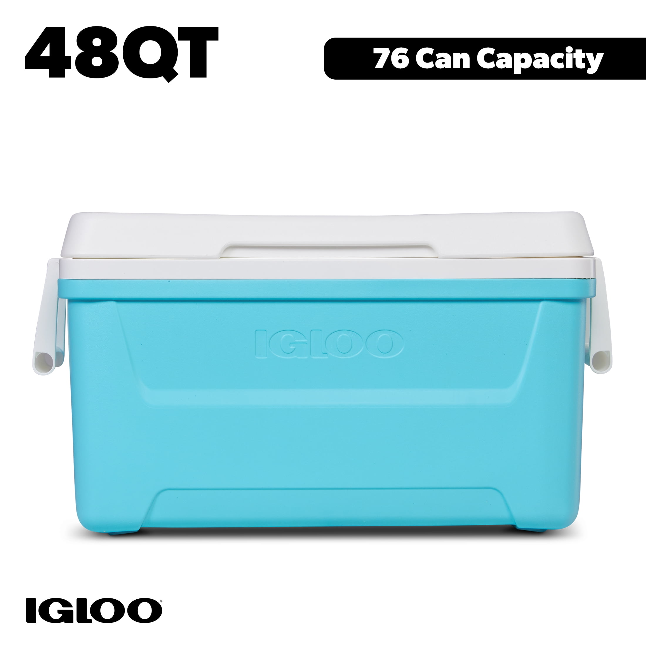 (2 pack) Igloo 48 QT Laguna Hard Sided Ice Chest Cooler, Aqua Blue and White
