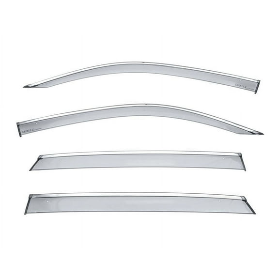 Wellvisors Side Window Visors Wind Deflectors Rain Guard With Chrome Trim for 2020 2021 2022 2023 2024 Volkswagen Atlas Cross Sport 3-847VW020