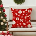 thumbnail image 6 of Wzzjkit Christmas Pillow Covers 18x18, Soft Plush Snowflake Tree Print Christmas Pillow Covers for Christmas Thanksgiving Holiday Decor Car Bed Sofa, Red Pillow Covers, 6 of 7