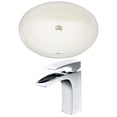 thumbnail image 1 of 19.5-in. W CUPC Oval Bathroom Undermount Sink Set In Biscuit - Chrome Hardware AI-22945, 1 of 6